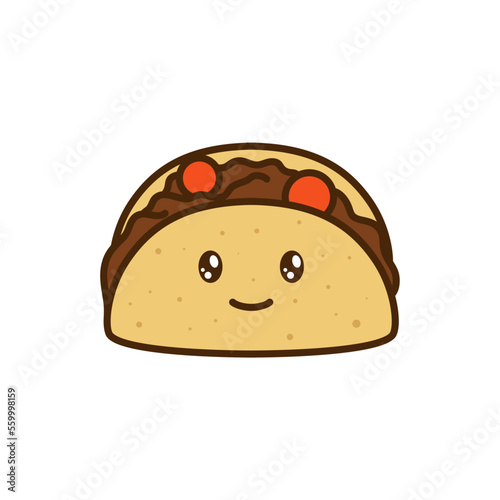 vector icon of cute doodle fast food taco
