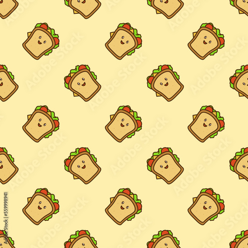 vector icon of cute doodle pattern fast food sandwich