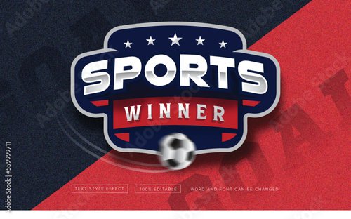 Sports winner football text effect