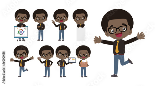 Office worker with different poses