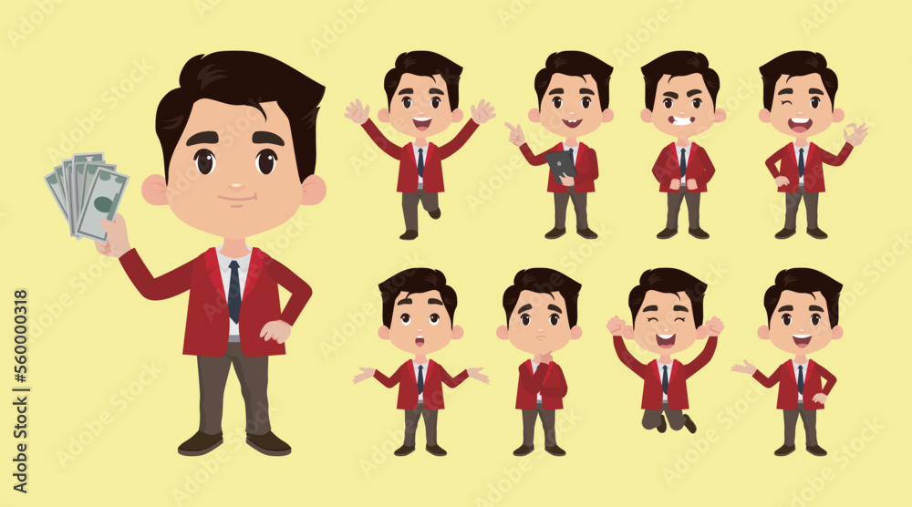 Office worker with different poses Office worker with different poses