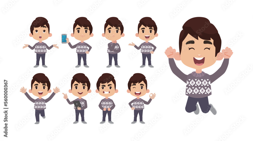 Office worker with different poses Office worker with different poses