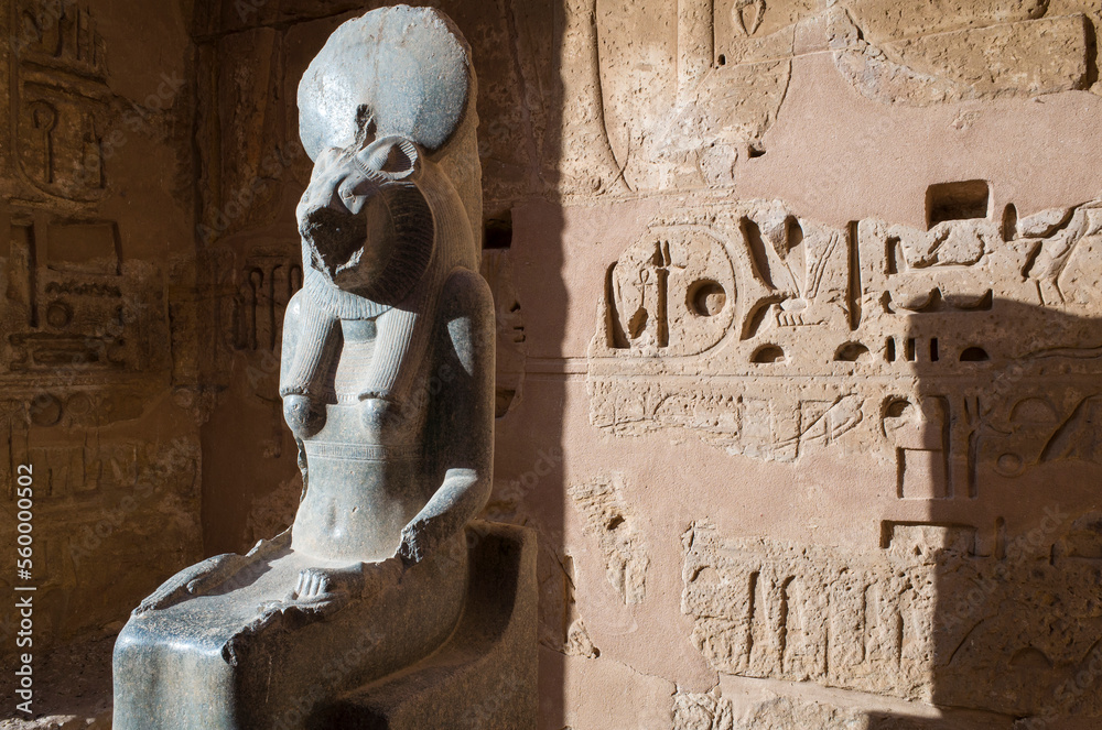 Black granite statue of Egyptian Warrior Goddess Sekhmet also Solar ...