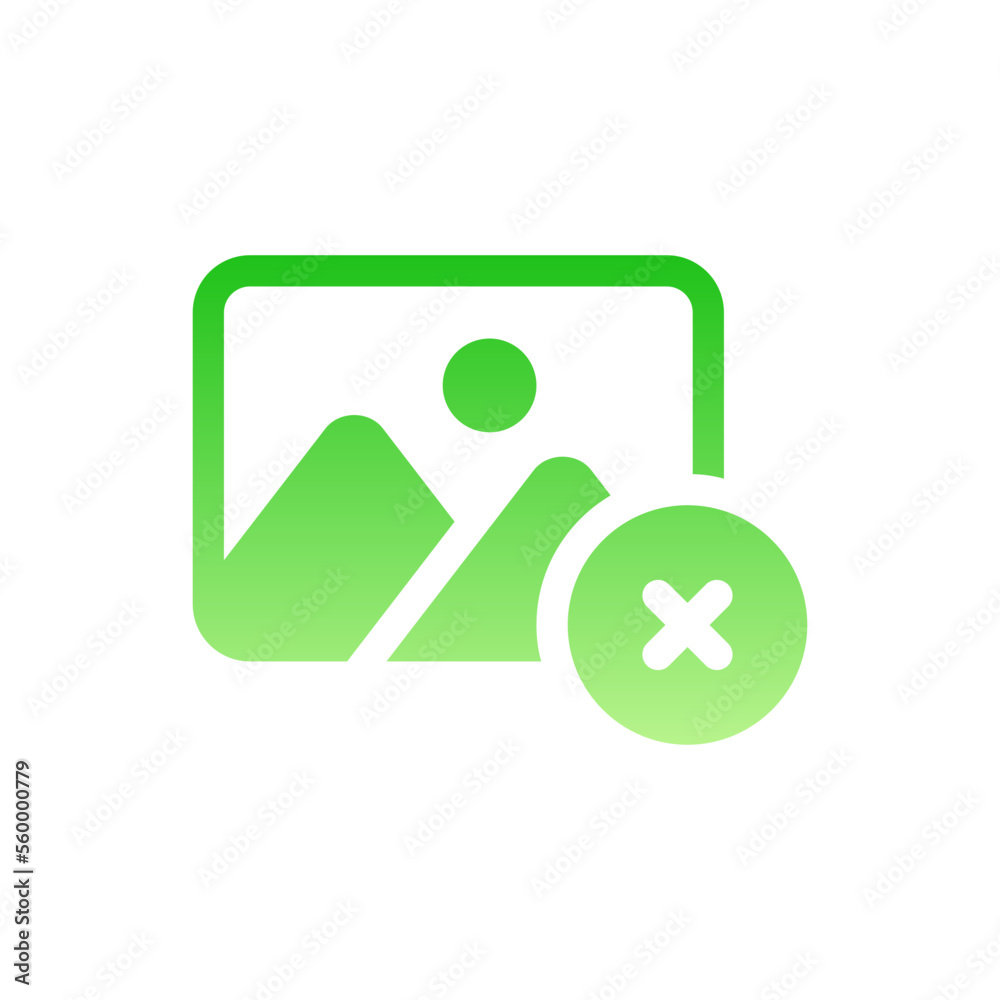 delete flat gradient icon