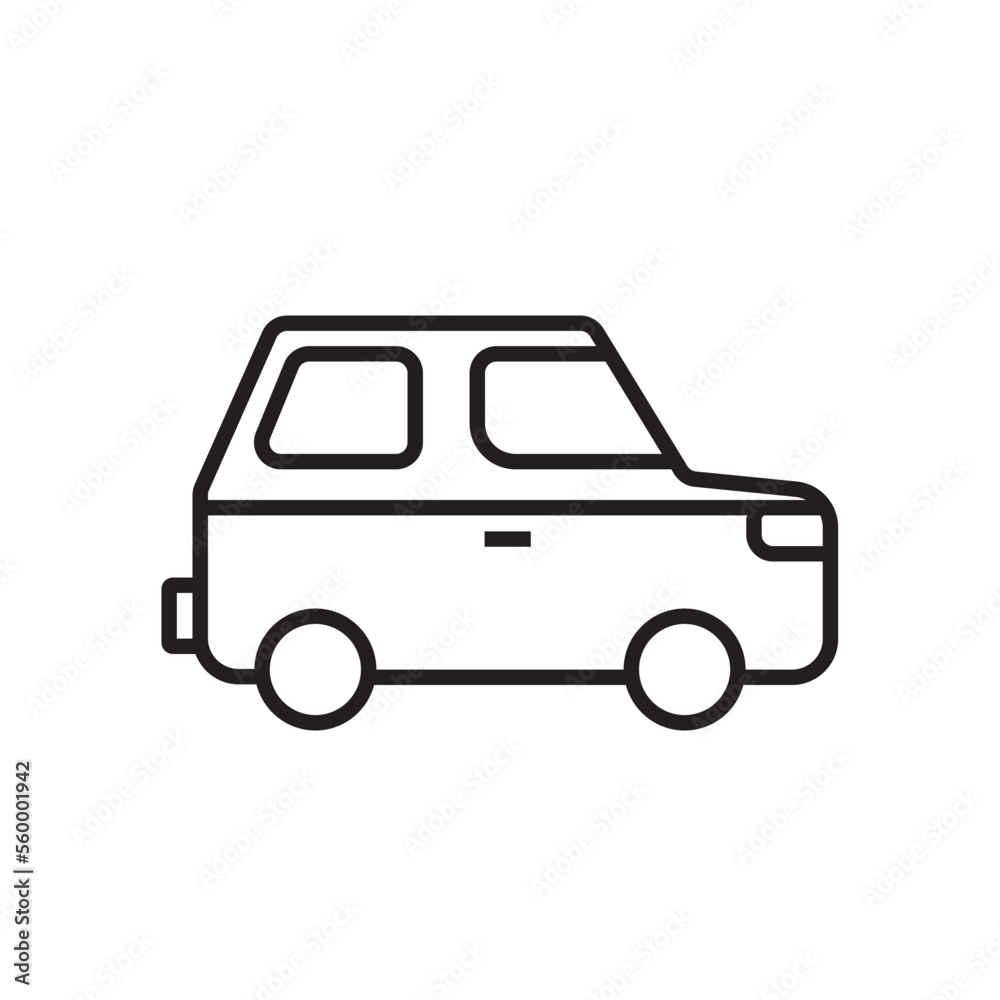 Car Transportation icon people icons with black outline style. Vehicle, symbol, transport, line, outline, auto, station, travel, automobile, editable, pictogram, isolated, flat. Vector illustration
