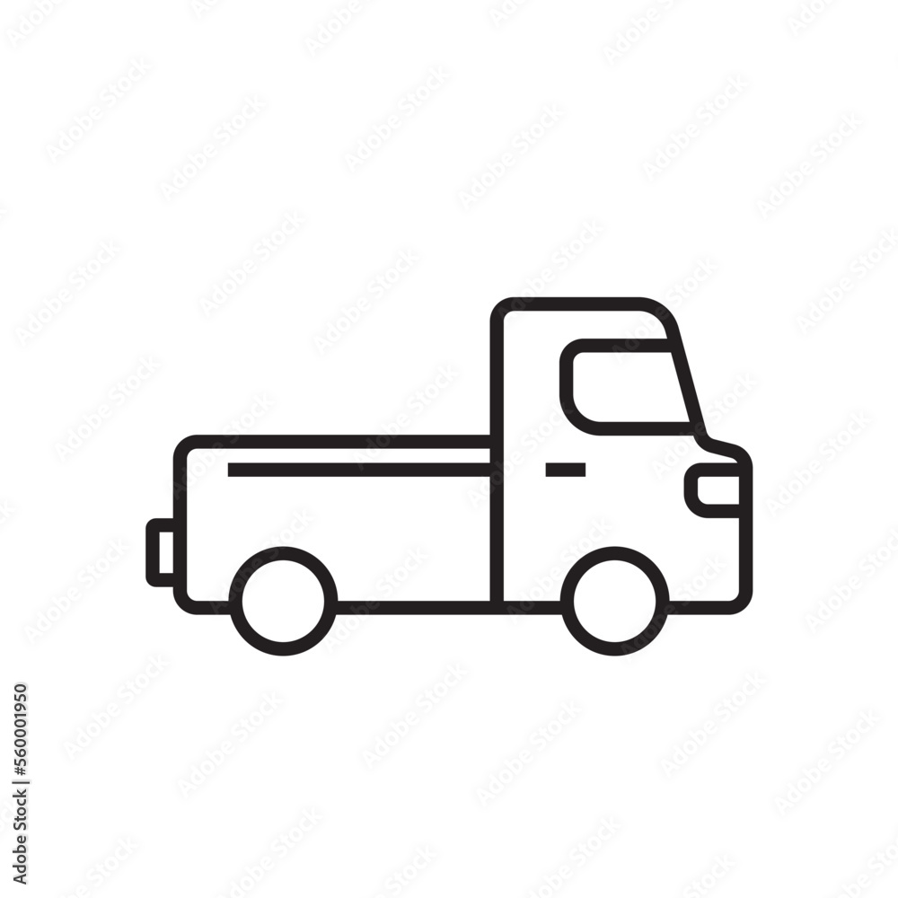 Pick Up Transportation icon people icons with black outline style. Vehicle, symbol, transport, line, outline, station, travel, automobile, editable, pictogram, isolated, flat. Vector illustration