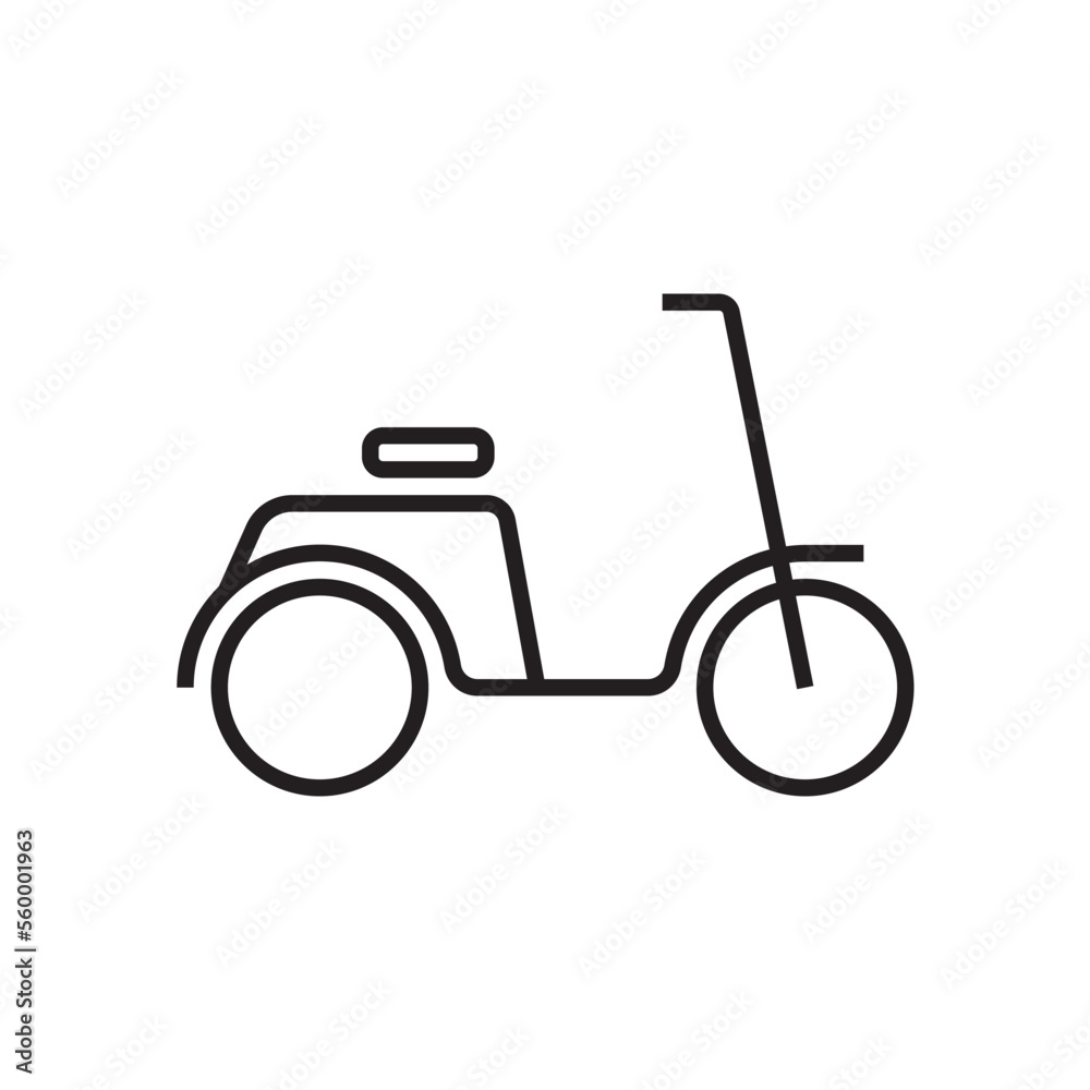 Scooter Transportation icon people icons with black outline style. Vehicle, symbol, transport, line, outline, station, travel, automobile, editable, pictogram, isolated, flat. Vector illustration