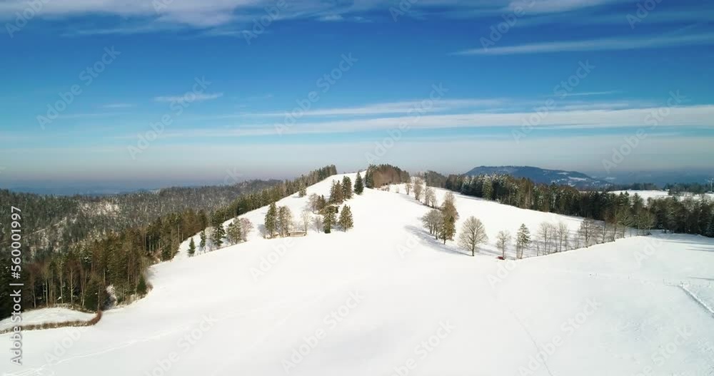 Winter landscape sunny day drone Winter landscape sunny day drone