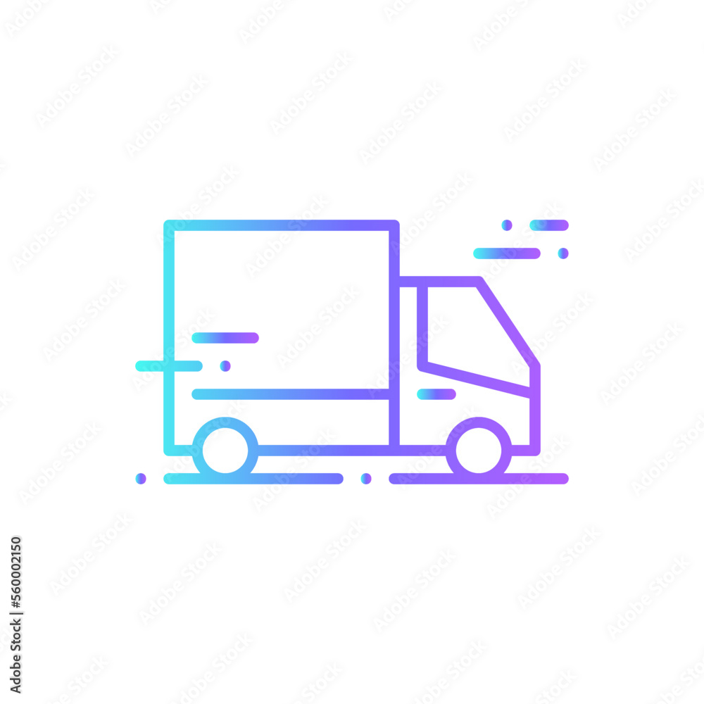Vecteur Stock Truck Transportation icon with blue gradient outline