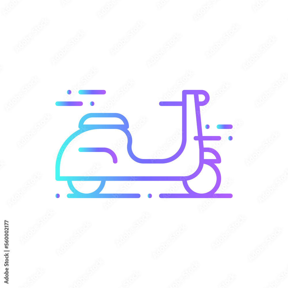 Motorcycle Transportation icon with blue gradient outline style. Vehicle, symbol, transport, line, outline, travel, automobile, editable, pictogram, isolated, flat. Vector illustration Motorcycle Transportation icon with blue gradient outline style. Vehicle, symbol, transport, line, outline, travel, automobile, editable, pictogram, isolated, flat. Vector illustration