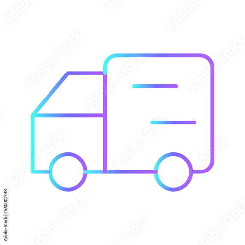 TRUCK BOX Transportation icon with blue gradient outline style. Vehicle, symbol, business, transport, line, outline, travel, automobile, editable, pictogram, isolated, flat. Vector illustration