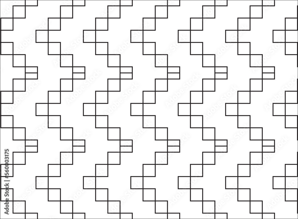 Line Square Wave Boxed Monochrome Pattern