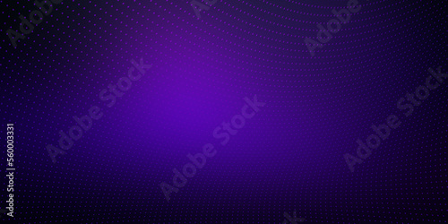 Abstract halftone pattern glowing light blue and pink purple on dark background with copy space. Modern futuristic dots pattern design