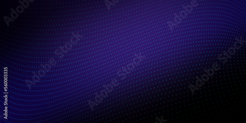 Abstract halftone pattern glowing light blue and pink purple on dark background with copy space. Modern futuristic dots pattern design