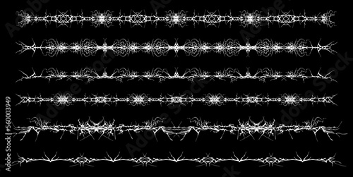 Decorative dividers. Magic decor set. Modern abstract ethnic ornaments.