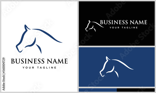 hand drawn horse logo template
