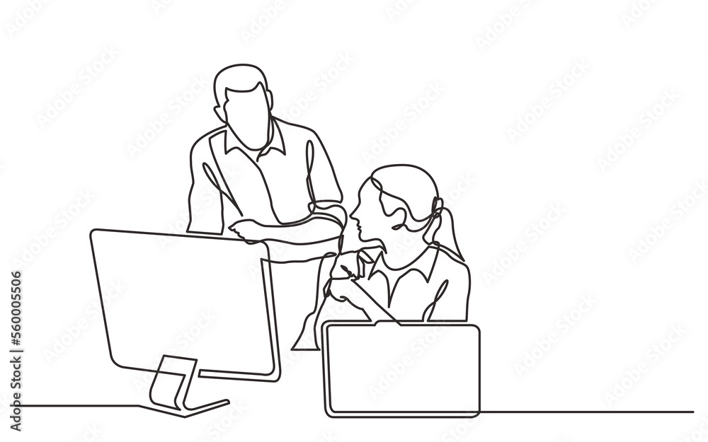 continuous line drawing office workers discussing problem - PNG image with transparent background continuous line drawing office workers discussing problem - PNG image with transparent background