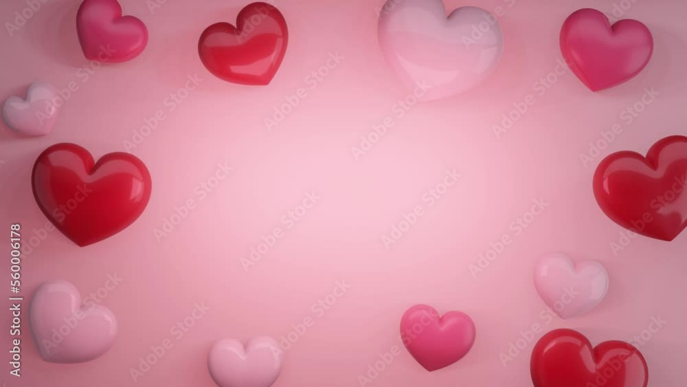heart minimal valentine background, red pink heart coloured, pink background, wiggle heart animation,4k resolution, copy space for text.