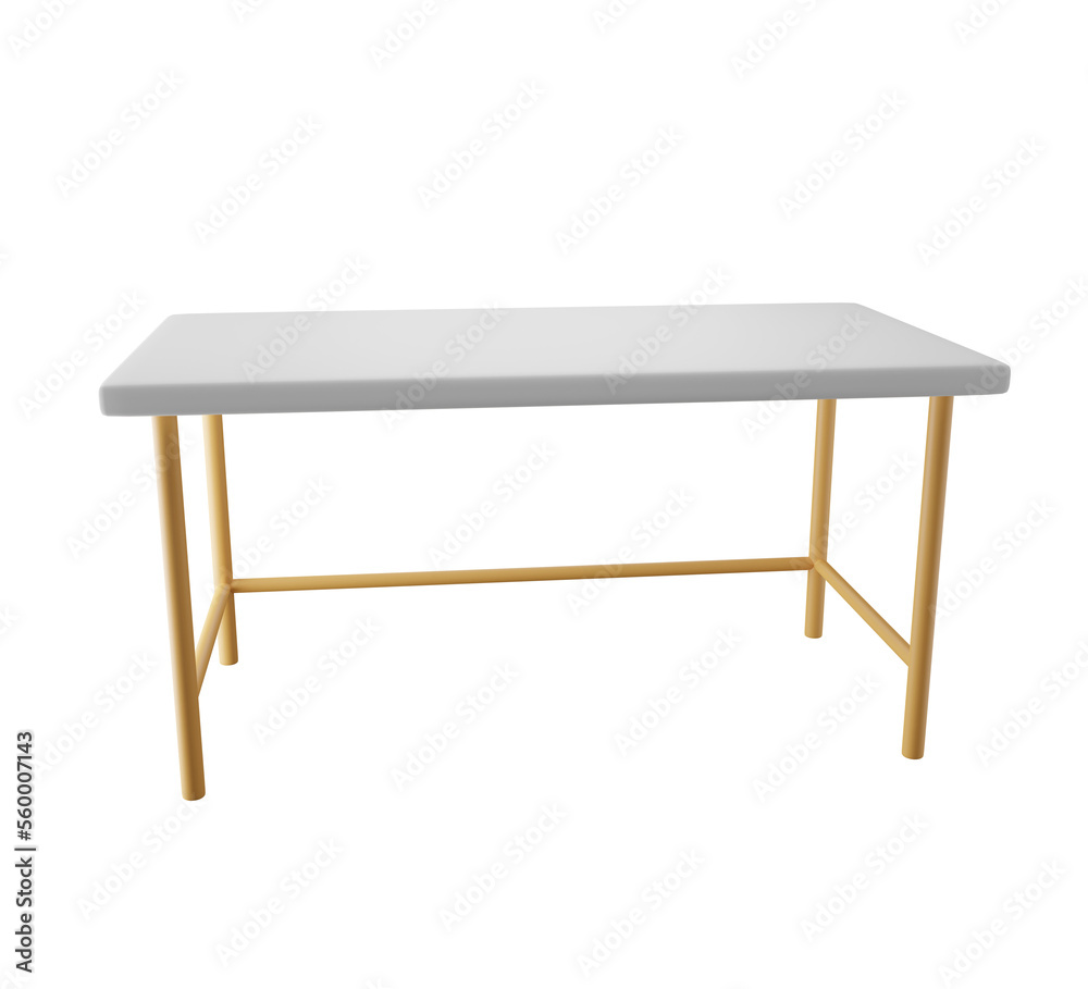 3D white table. Clipping path included. 3D rendering 3D white table. Clipping path included. 3D rendering