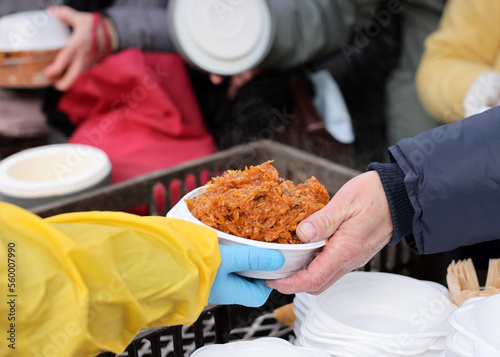 Obraz na plátne Warm food for the poor and homeless