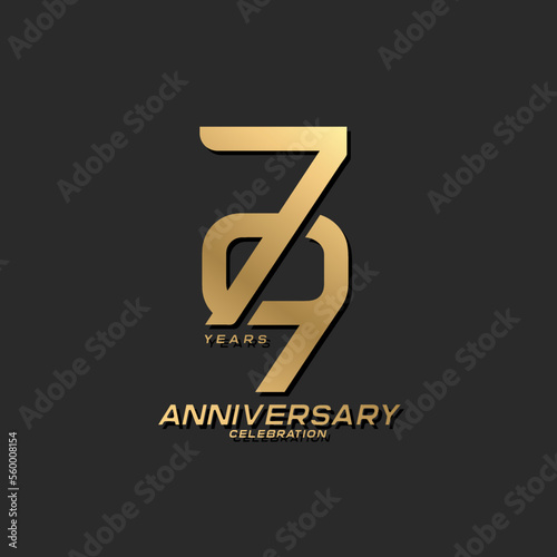 79 years anniversary celebration logotype with modern elegant number photo
