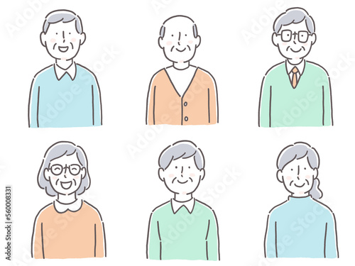 シニア男性と女性のアイコン