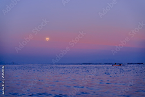 Dawn over the sea. Sanur Beach. High quality photo