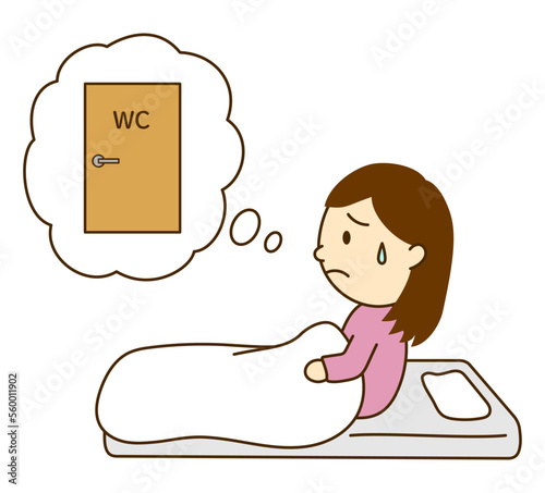 寝ている間のトイレを気にする女性