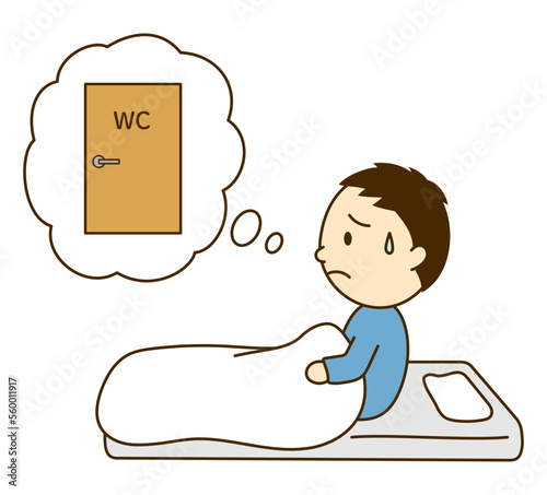 寝ている間のトイレを気にする男性