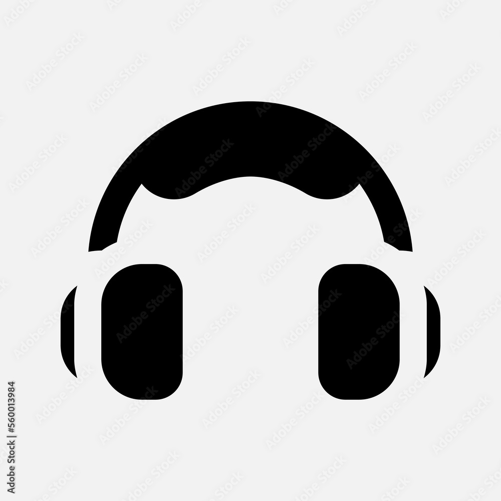 Headphone icon in solid style about multimedia, use for website mobile app presentation Headphone icon in solid style about multimedia, use for website mobile app presentation