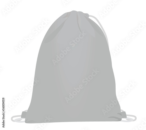 Grey  backpack bag. vector illustration