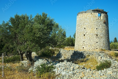 Greece, the island of Ithaki -old windmill in Kioni photo