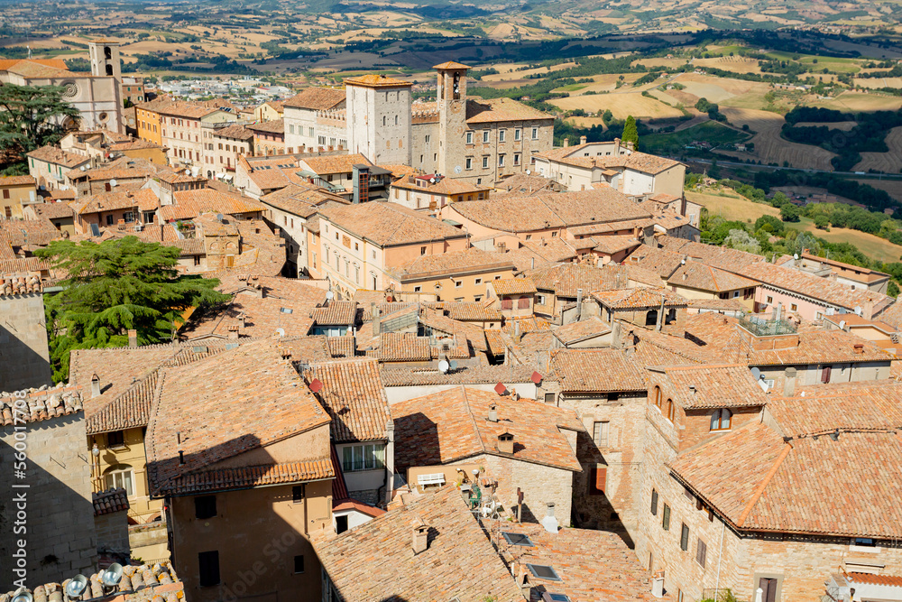 Todi, Italy. View of the old town from the bell tower