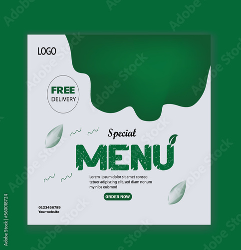 Food Social Media Post square Banner Template design. creative restaurant banner and delicious food menu. 
