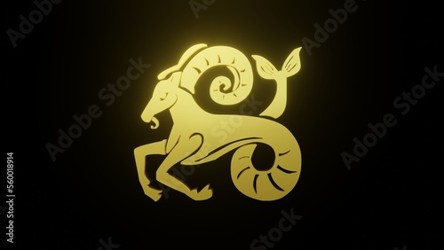 Capricorn. Zodiac sign. Horoscope. Space flight through the constellation. High quality 4k footage