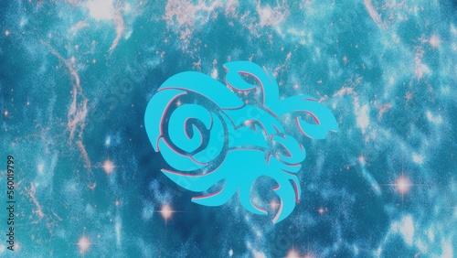 Capricorn. Zodiac sign. Horoscope. Space flight through the constellation. High quality 4k footage