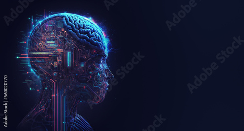 Artificial intelligence illustration banner photo