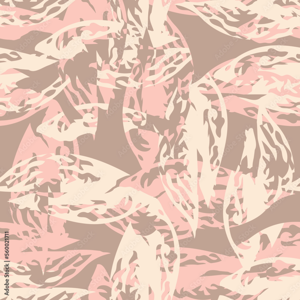 Seamless Pattern of Stylized Dry Leaves