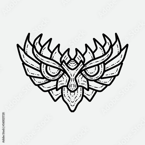 tribal owl vector illustration