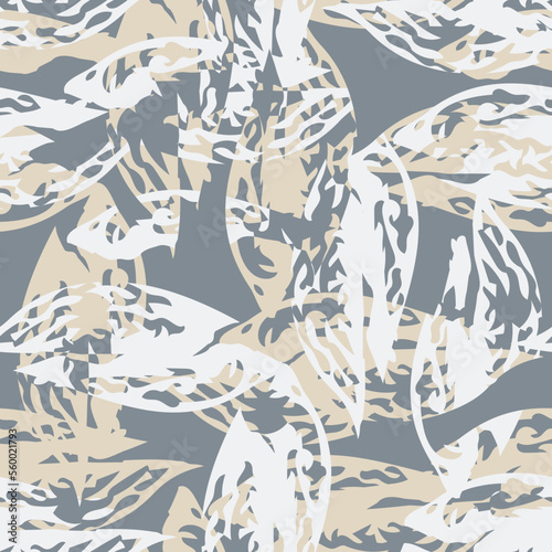 Seamless Pattern of Stylized Dry Leaves