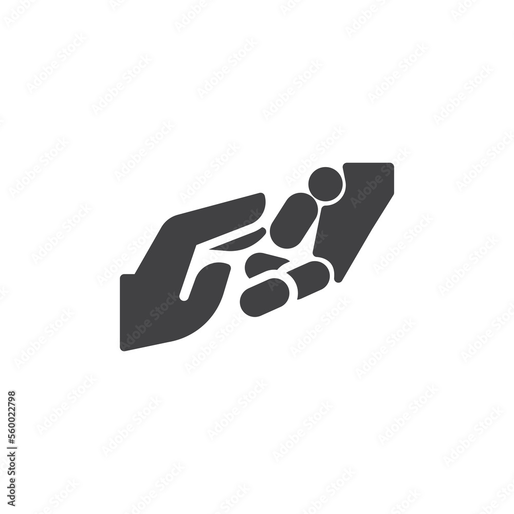 Robot and Human hand vector icon Robot and Human hand vector icon