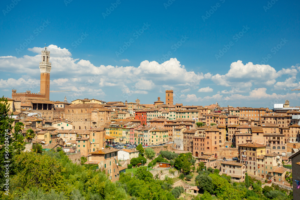 Siena, Italy. View over the old city center