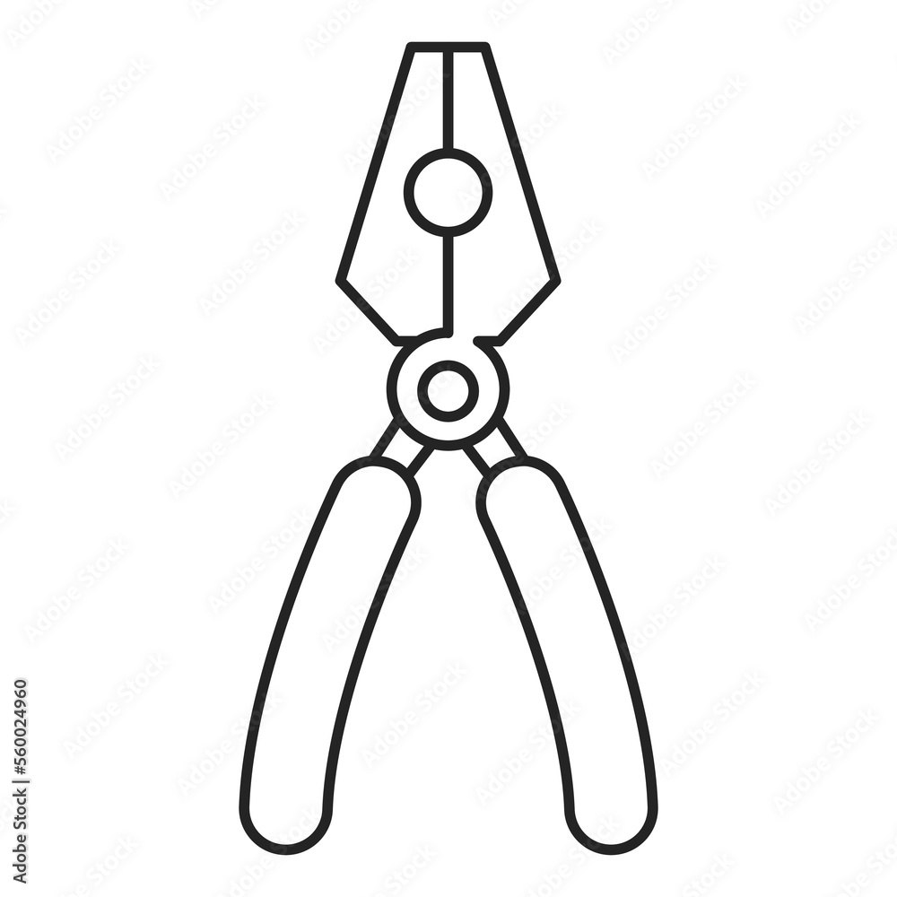 Pliers icon vector isolated. Work tool, concept of house repair. Construction work. Metal equipment. Pliers icon vector isolated. Work tool, concept of house repair. Construction work. Metal equipment.