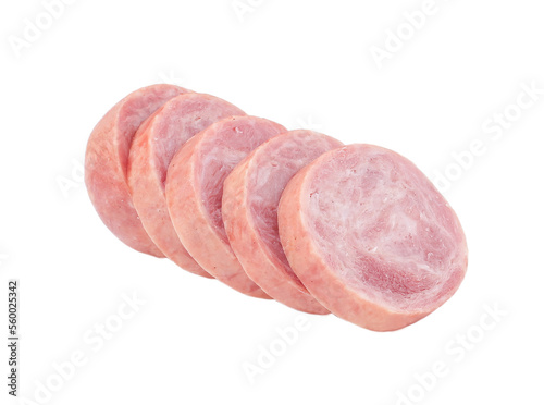Sliced sausage, transparent background