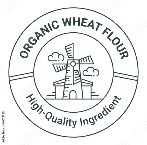 Organic wheat flour high quality ingredient label