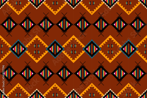 Geometric ethnic oriental seamless pattern traditional Design for background,carpet,wallpaper.clothing,wrapping,Batik fabric,Vector illustration.