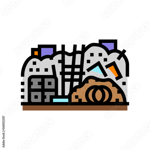 scrap steel steel production color icon vector. scrap steel steel production sign. isolated symbol illustration