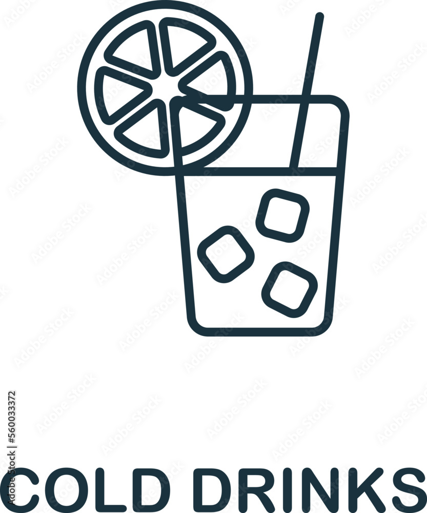 Cold Drinks icon. Monochrome simple Food Delivery icon for templates, web design and infographics Cold Drinks icon. Monochrome simple Food Delivery icon for templates, web design and infographics