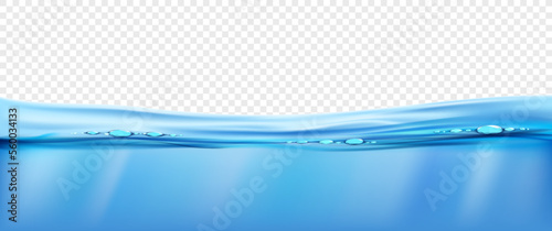 Water surface with waves and bubbles. vector illustration.