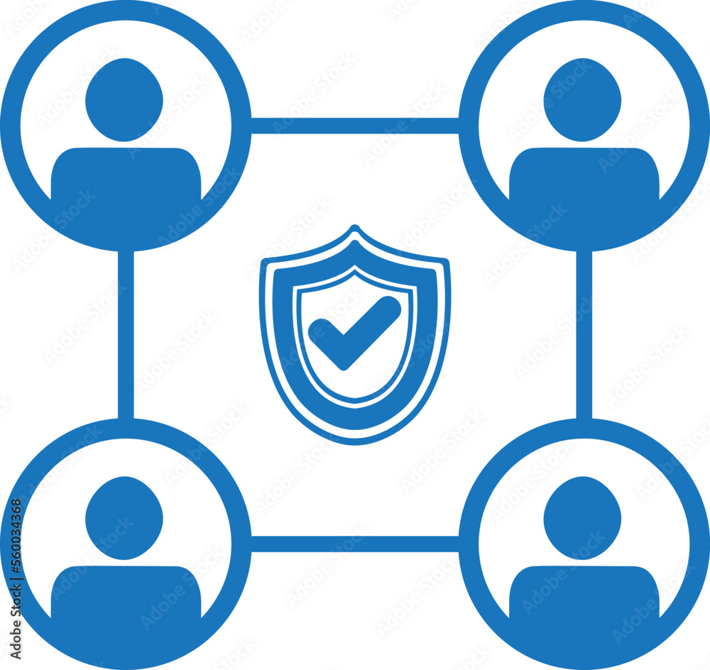 Trust icon, business partnership icon blue vector Trust icon, business partnership icon blue vector